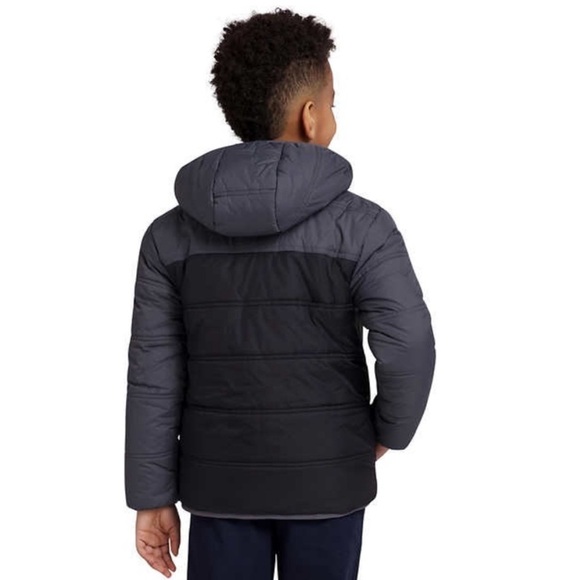 BOYS DEER HARBOR REVERSIBLE HOODED JACKET size 7/8 - Picture 2 of 11